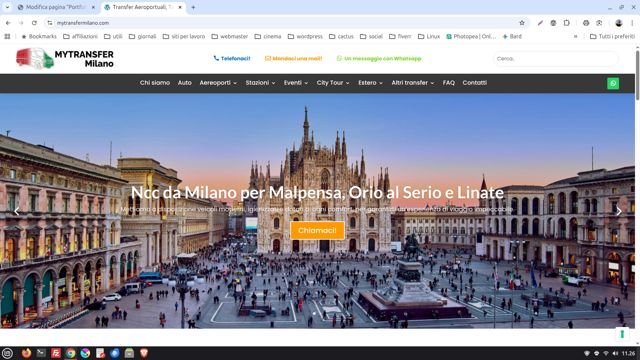 Sito web ncc transfer aereoporto Malpensa
